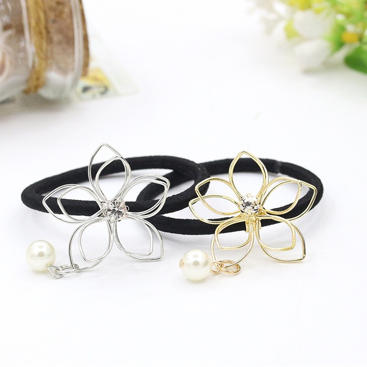 Jewelry Hair Accessories Hair Ring Alloy Leaves Flowers Strands Of Empty Hair Rope display picture 4