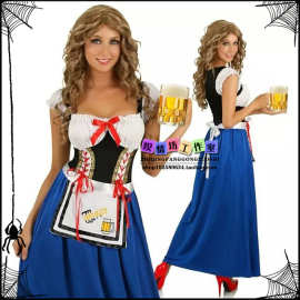 德国叮咚服 啤酒节酒娘服装 外贸原单 巴伐利亚传统服装啤酒长裙