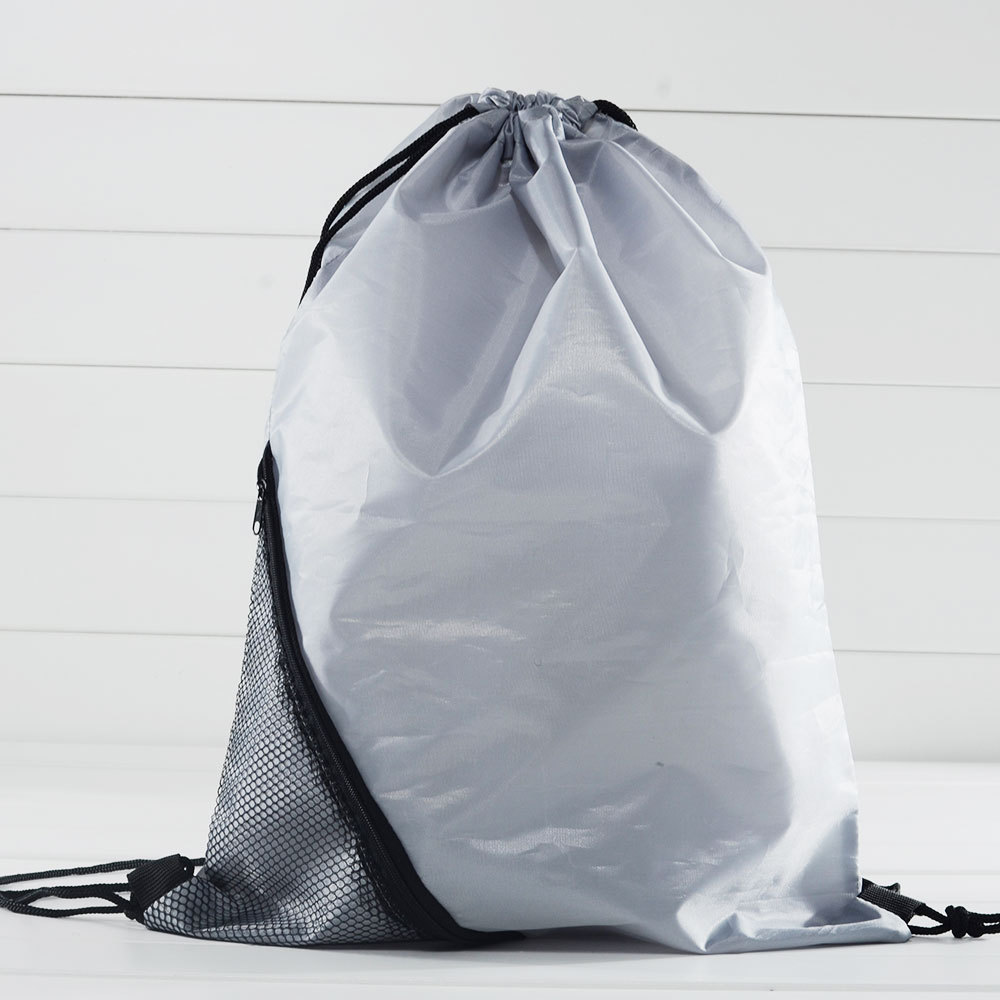 定做涤纶网布袋双肩背包抽绳束口袋子可加印logo马拉松赛事包环保
