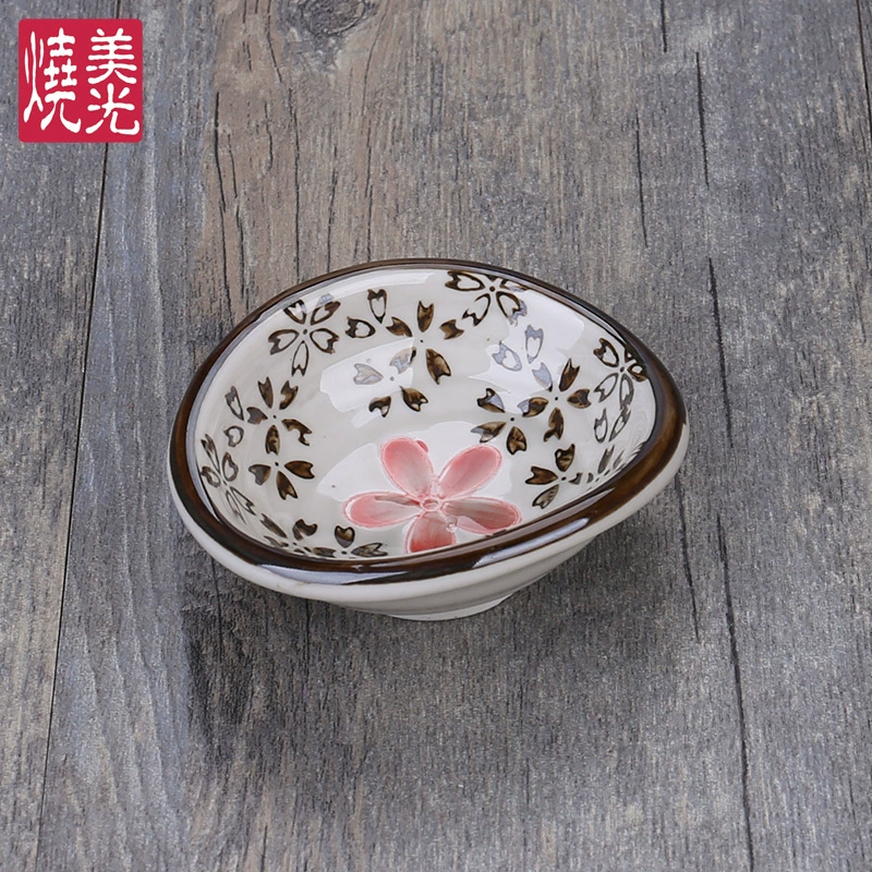 Керамическая плоская тарелка для соусов с рисунком в японском стиле Meiguang Boiled Hand-painted - стиль - маленькая творческая посуда для соусов