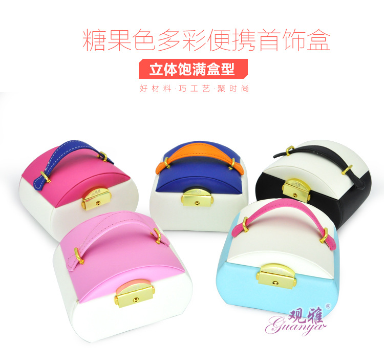 New Carrying Belt Jewelry Box Bracelet Packaging Box Leather Three-layer Jewelry Box display picture 15