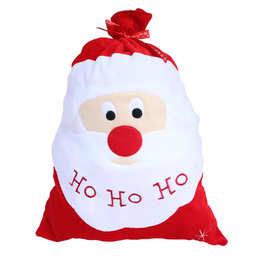 新款圣诞金丝绒刺绣礼物袋 大号圣诞老人礼品袋 圣诞老人礼物袋