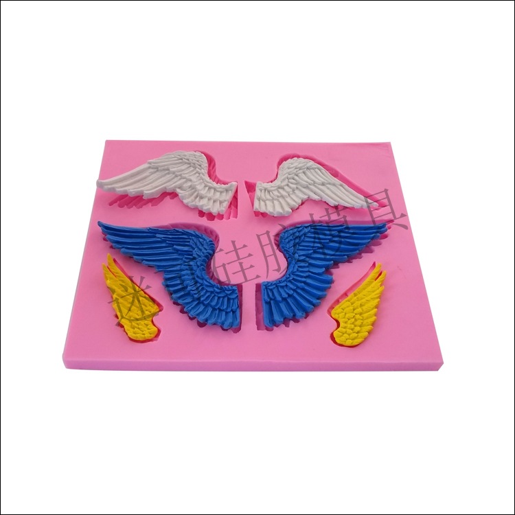 Alas decoración de la torta de fondant pastel molde de silicona DIY herramientas para hornear pastel de fondant mol
