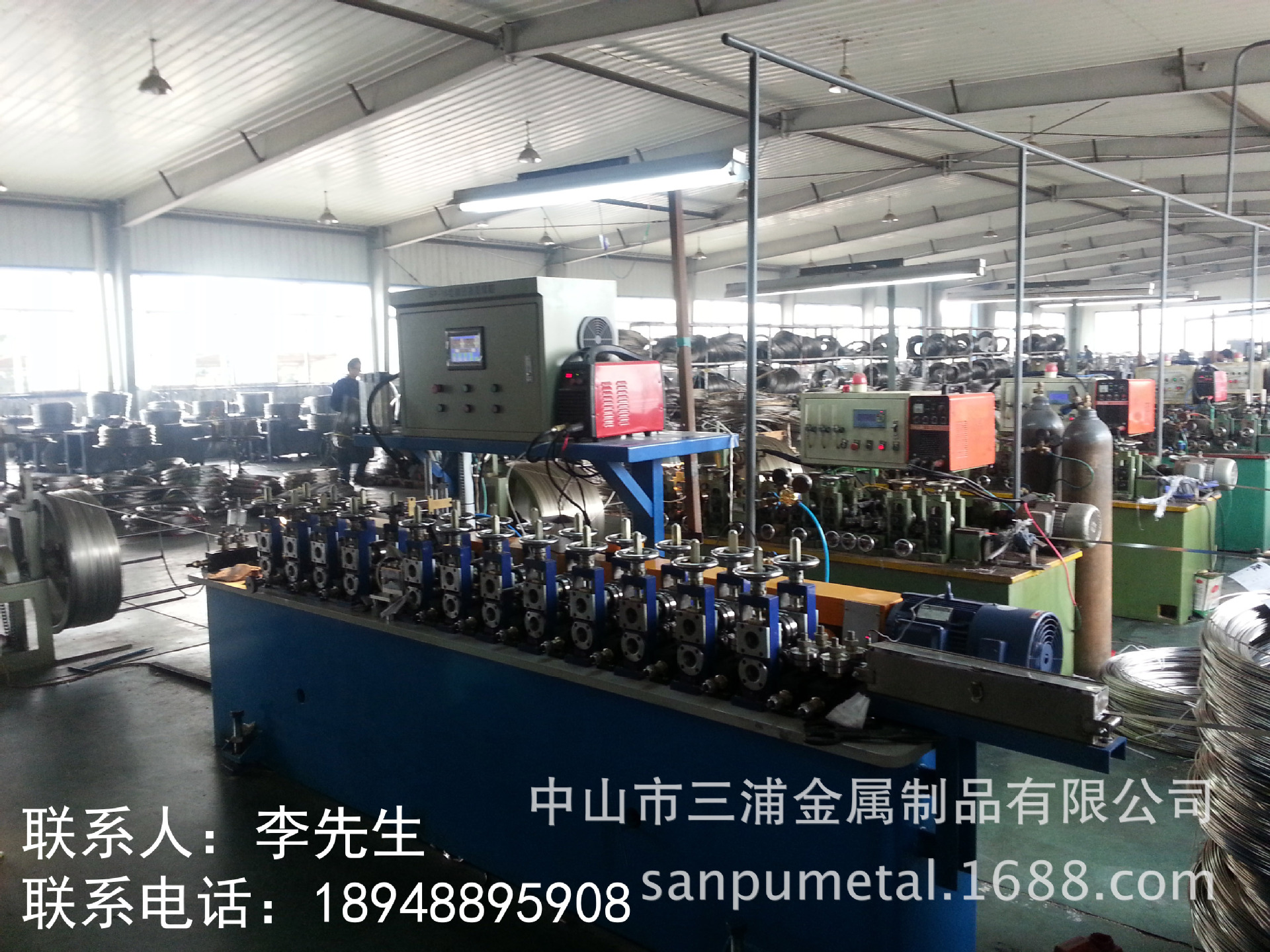 中山三浦SP-12型毛细管不锈钢焊管机组生产现场(Φ4-Φ16*0.15mm)