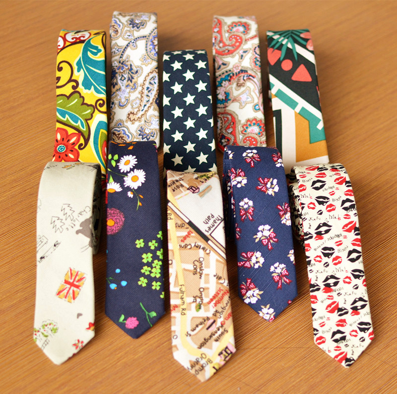 新款时尚印花男士棉领带 婚礼新郎伴郎领带 晚装男款棉领带|ms