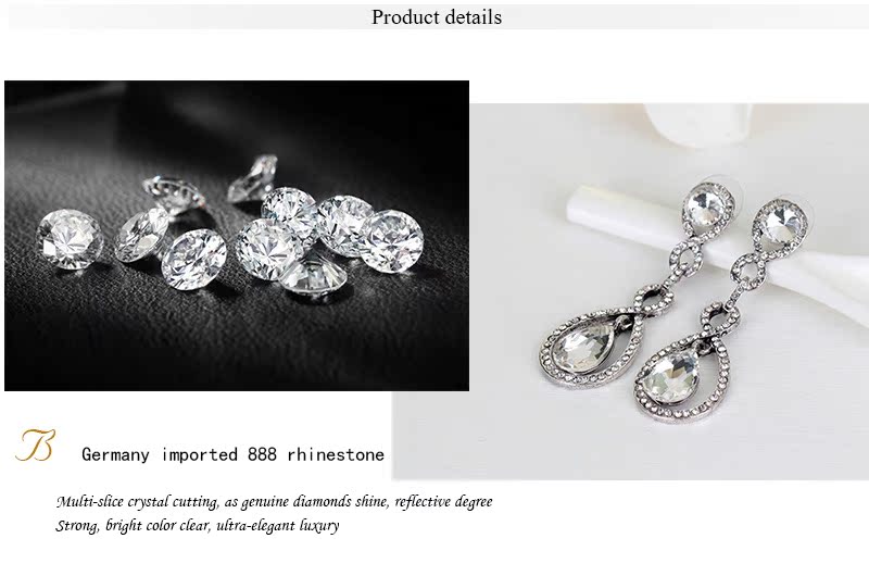 E-commerce Hot-vente Produit Européen Et Américain Généreux Boucles D'oreilles En Cristal Boucles D'oreilles En Verre Pendentif Spot Gros display picture 1