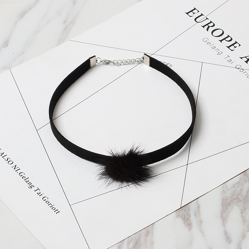4g Weight Necklace Classification Wedding, Travel Occasion Women'S Gender Plating Design Coffee, Grey, White, Black Color Fashion Velvet Rabbit Bandage Necklace 7