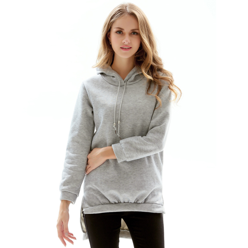 pullover hooded irregular sweatshirt NSJR36734