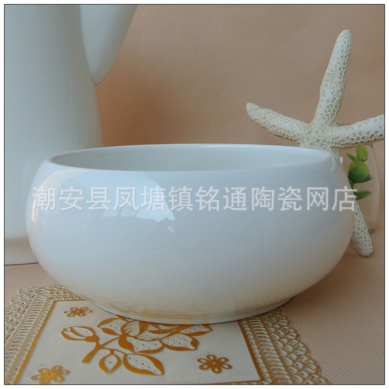 功夫茶具配件 茶道杯洗 陶瓷纯白茶洗 陶瓷笔洗水洗 玉瓷画笔茶洗