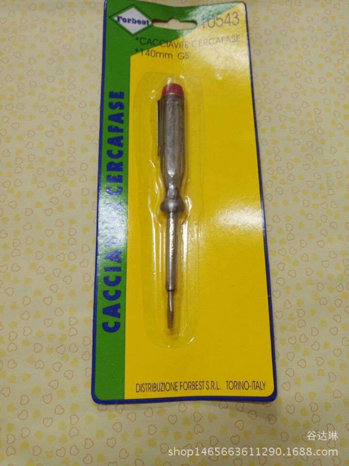 1元店批发 家用测电笔 纯铜帽笔形测电笔 透明挂式电笔 笔形电笔