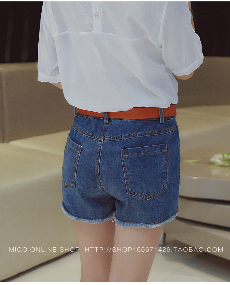 送腰帶牛仔短褲_16