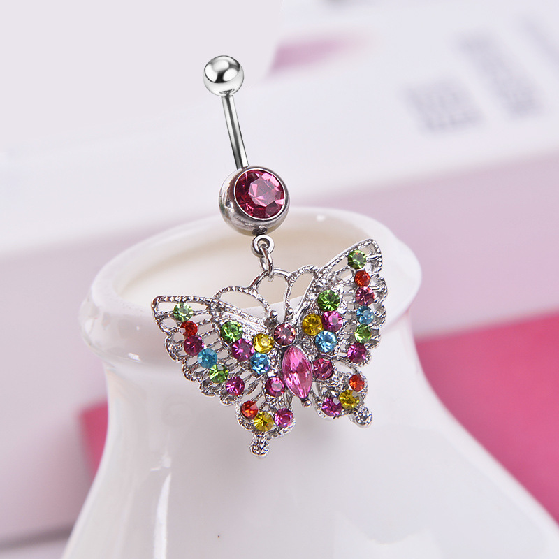 Human Body Piercing Fashion Butterfly Belly Button Ring Belly Button Button display picture 1