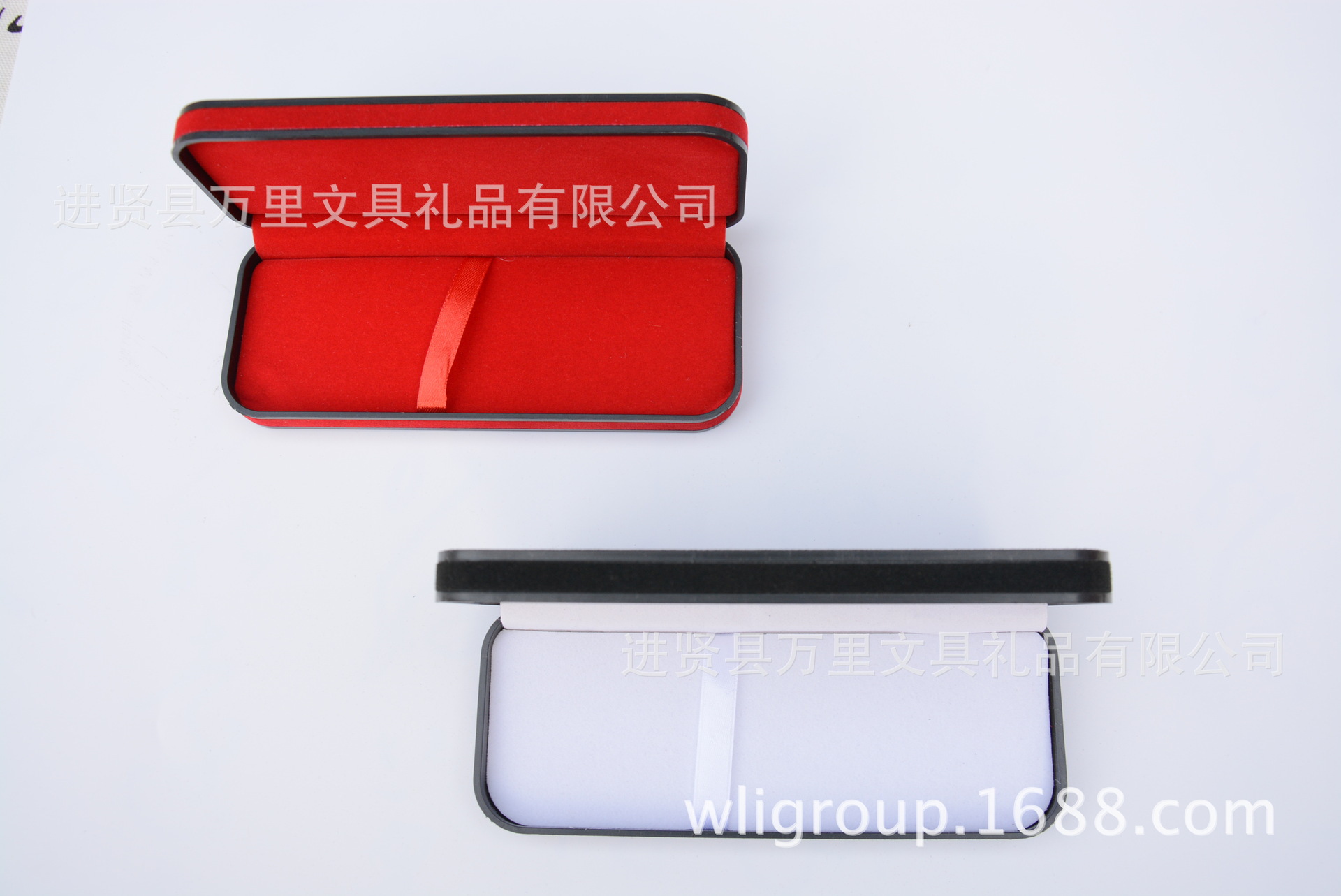 万里集团直营塑料绒布签字笔笔盒 金属礼品钢笔盒 OEM款笔盒推广