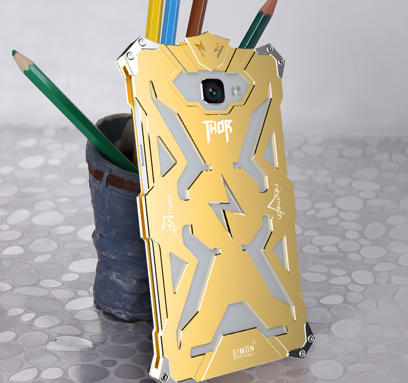 SIMON THOR Aviation Aluminum Alloy Shockproof Armor Metal Case Cover for Samsung Galaxy A9 A9000