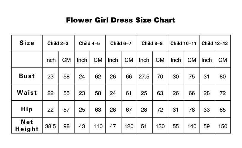 Toddler Girl Dress Size Chart