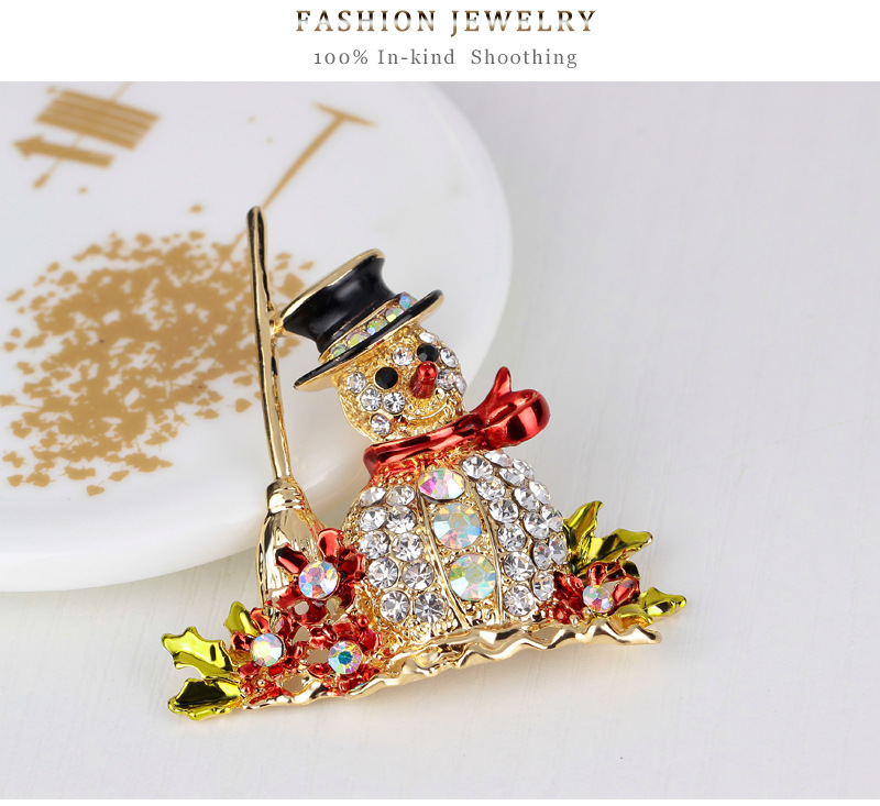 Christmas Series Jewelry Diamond Snowman Brooch Brooch Hot New display picture 6