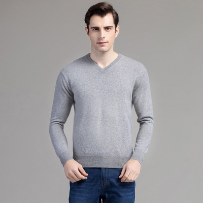 Youth business affairs new pattern Cashmere sweater man Combined body Base coat Sweetheart neckline Pure Cashmere Socket sweater
