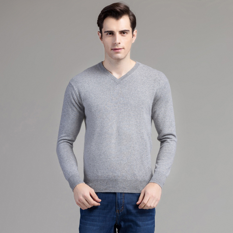 Youth business affairs new pattern Cashmere sweater man Combined body Base coat Sweetheart neckline Pure Cashmere Socket sweater