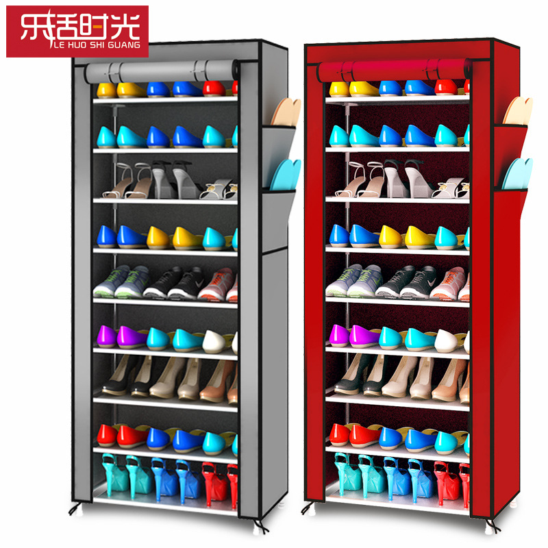 Wholesale Lohas Time Korean simple storage shoe cabinet beef cloth dust storage shoe rack
