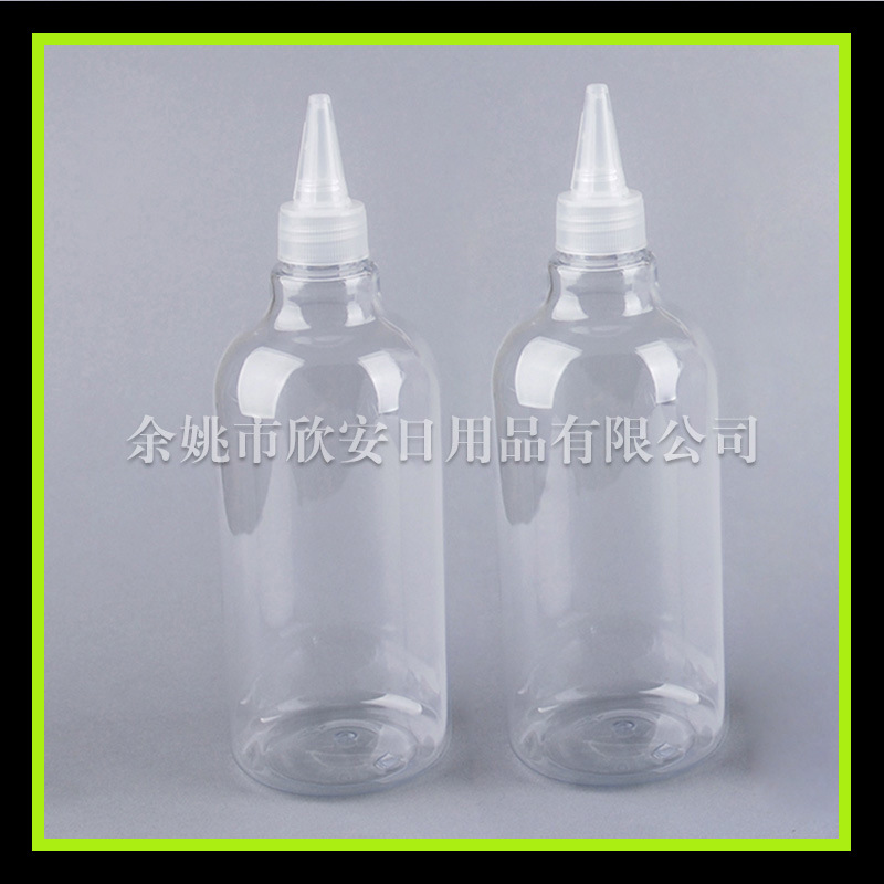 500ml大容量塑料尖嘴挤压瓶蜂蜜调料瓶颜料分装挤酱空瓶子