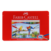 正品 德国Faber-Castell辉柏嘉 24/36/48色水溶性彩色铅笔红铁盒