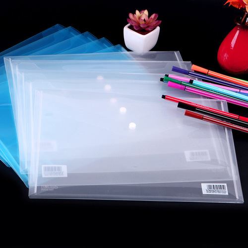 Deli 5505 transparent file bag a4 paper file bag plastic information bag briefcase snaps wholesale