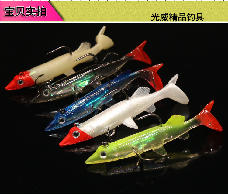 soft Paddle Tail Fishing Lure 5 Colors Soft Plastic Baits Saltwater Sea Bass Swimbait Tackle Gear