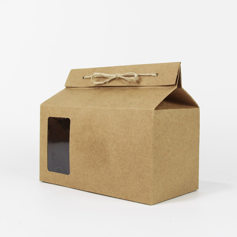 厂家直销烘焙包装大号牛皮开窗纸盒 月饼牛轧糖食品包装盒