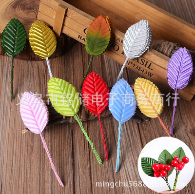 manual simulation Candy box parts Green leaf rose Artificial flower leaf Garland Headdress Hat