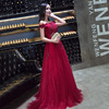 The bride toast new style banquet noble character shoulder evening dress long elegance elegance