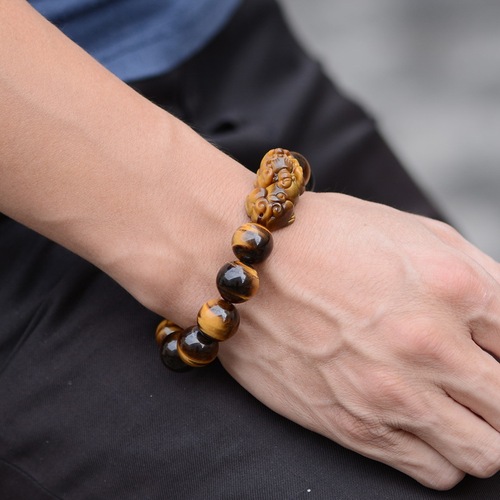 Crystal loose beads wholesale natural tiger eye stone, high quality tiger eye stone bracelet, lightning pattern natural tiger eye stone bracelet