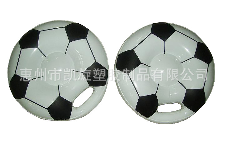 Factory pvc inflatable flocking mat travel inflatable three-legged stool inflatable flocking triangle mat
