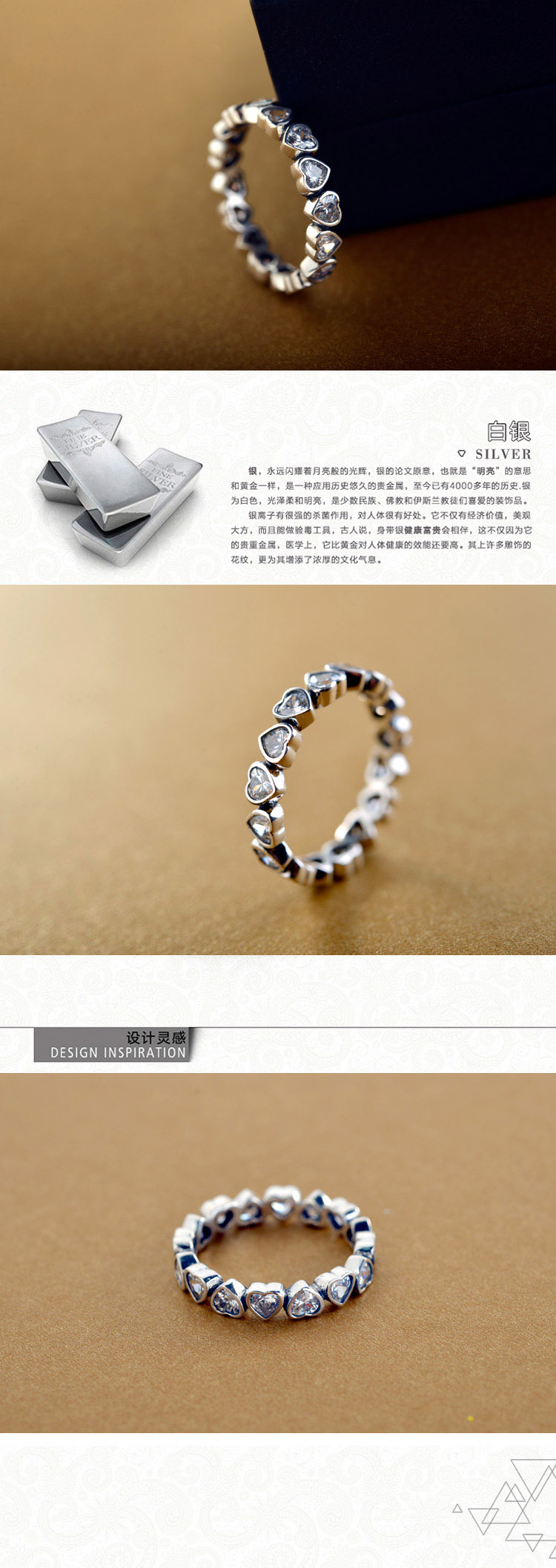 Korea style silver Inlaid crystal Ring (Silver -19)NHLJ3390-Silver -19