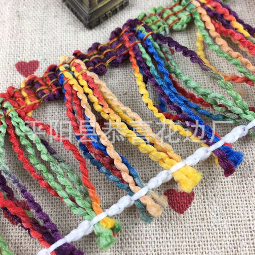 波纹纱七彩流苏