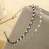 Hair accessory from pearl, wavy steel wire, headband, beaded bracelet handmade, Korean style, simple and elegant design