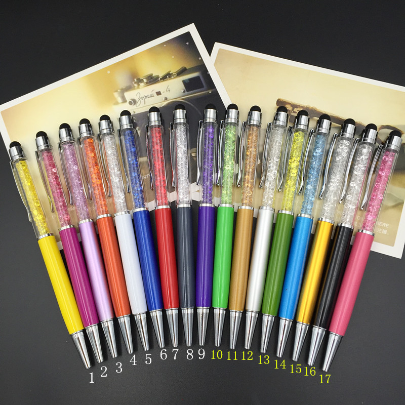 批发金属笔水晶钻石电容笔 触屏两用圆珠笔 低价彩色促销广告礼品|ru