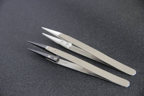 Ceramic tweezers, tip tweezers, interchangeable head tweezers, stainless steel handle, DIY tools, white black