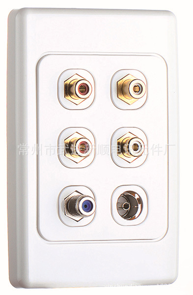 4RCA母对母 F母 9.5TV母座 六孔澳式面板