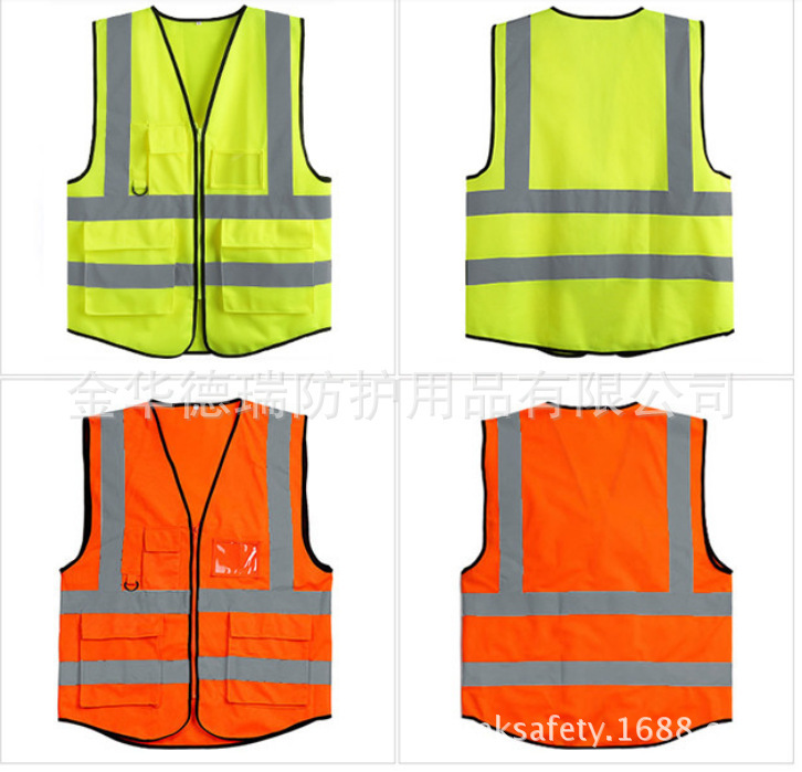 Factory direct multi-pocket reflective jacket overalls high quality safety reflective clothing processing reflective clothing