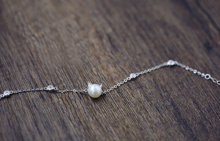 Cute silver bracelet from pearl, accessory, silver 925 sample, wholesale, 925 sample silver