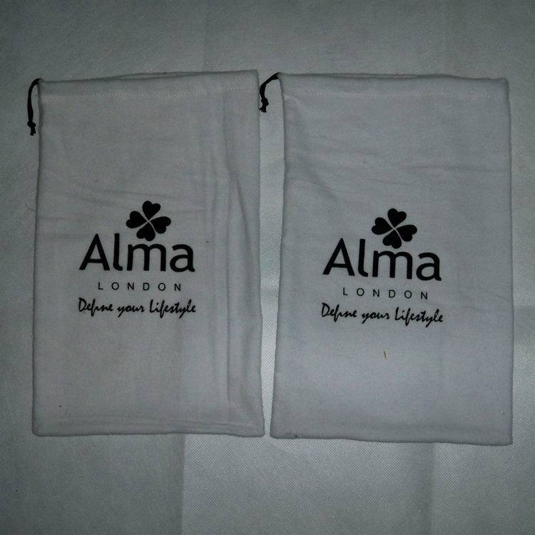 源头厂家批发鞋子绒布袋 男鞋拉绳拉毛棉布鞋套白色鞋袋棉