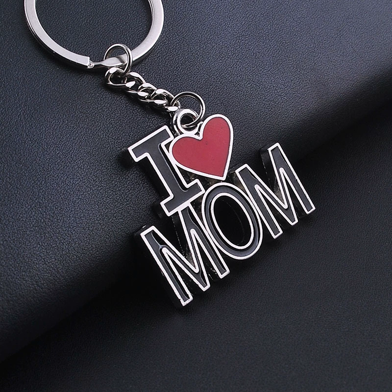 Брелок I Love Mom металлический, унисекс подвеска для сумки — эмалевое покрытие, 0,025 кг