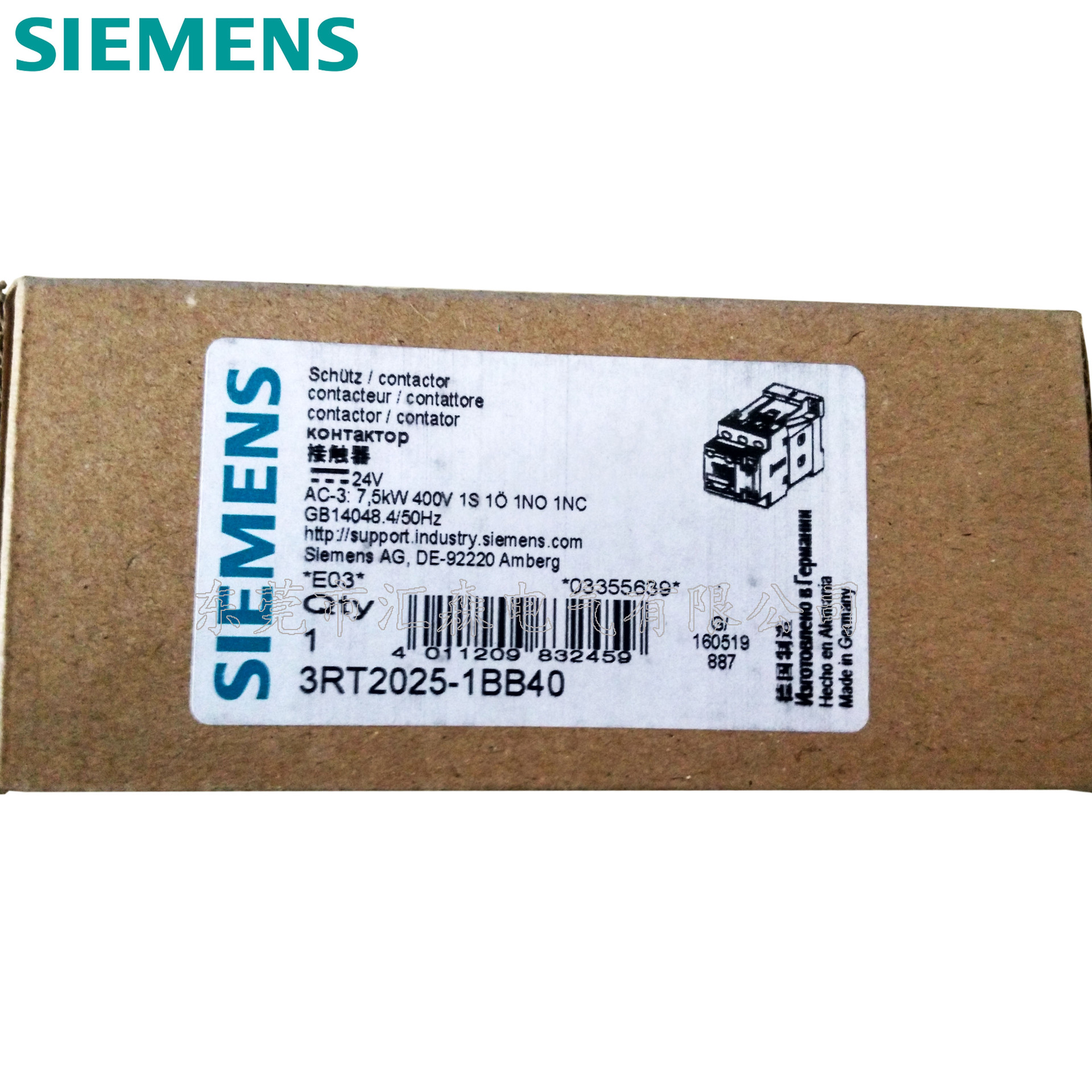 西门子3RT1025-1BB40    3RT接触器