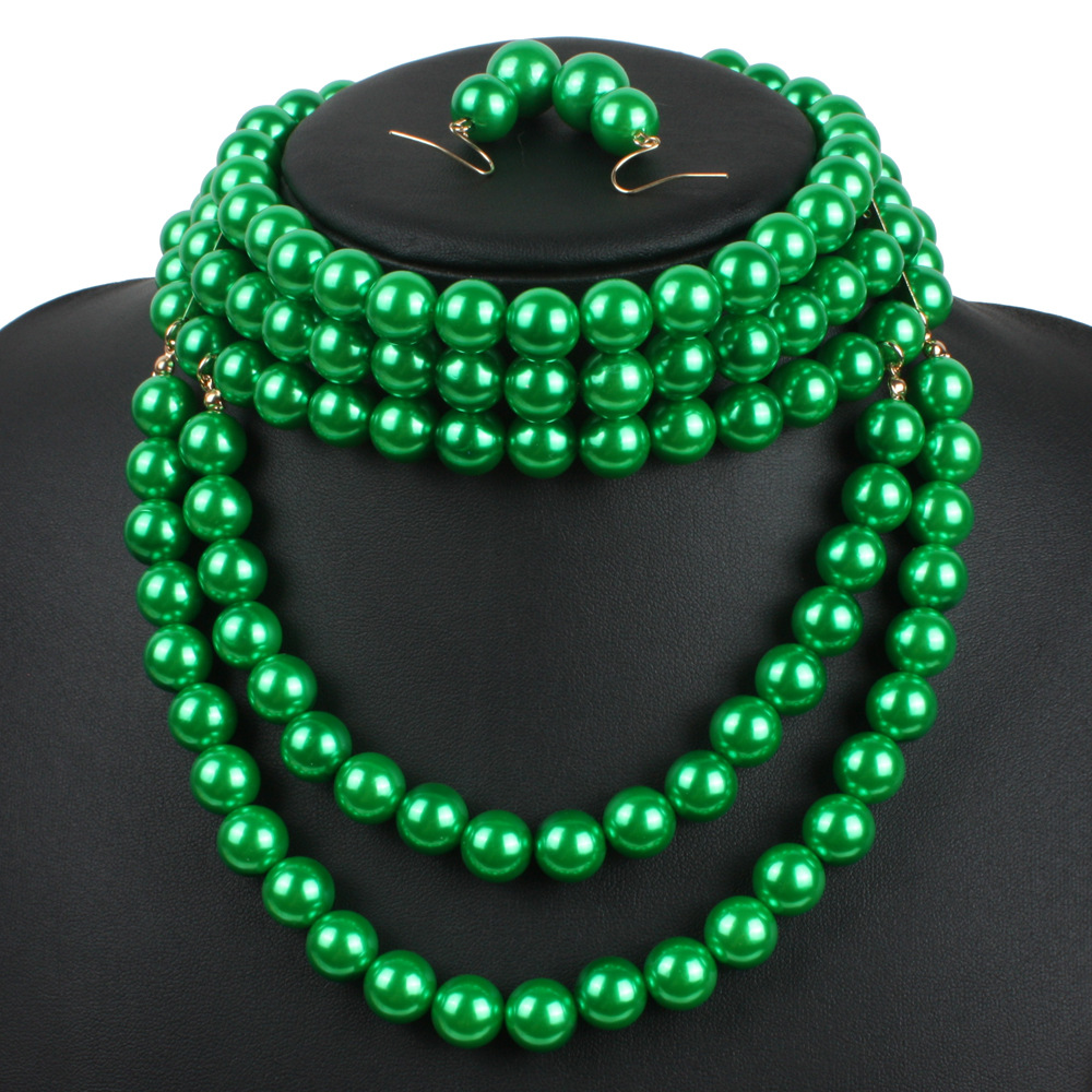 Occident and the United States pearlNecklace Set (Gold)NHCT0012-Gold
