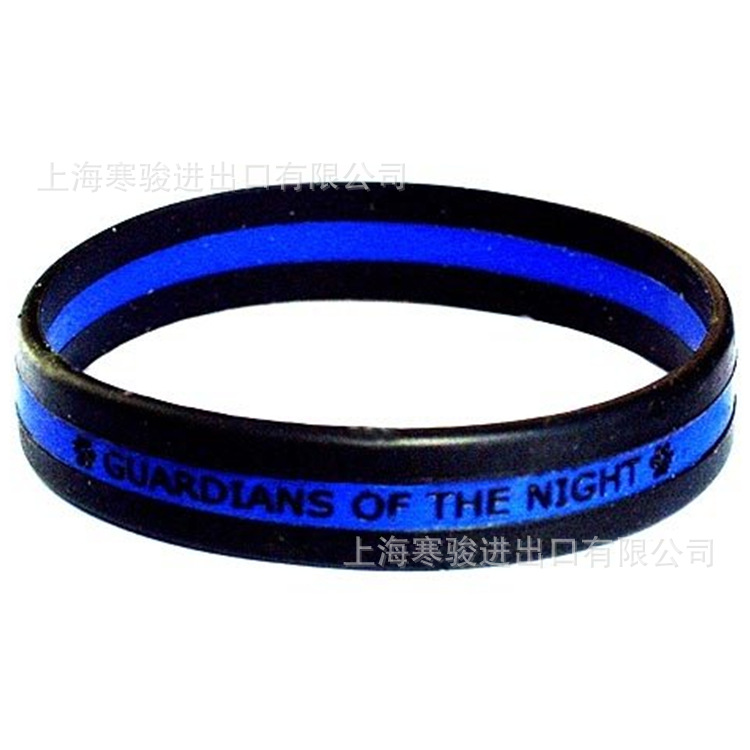Guardians of the Night Paw Thin Blue Line 硅胶手环 层色 腕带