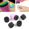 Sponge painted rainbow seal for manicure for nails, gradient