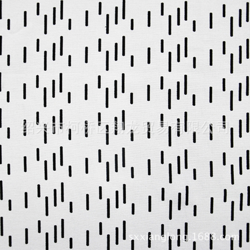 【翔龙印花 XL贵族麻-36】条状不规则线段几何棉麻印花面料