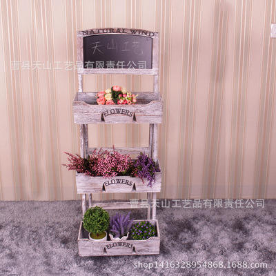 Flower trellis solid wood indoor advertisement blackboard Scaffolding wooden  originality Bonsai shelf Succulent Flower trellis multi-storey Manufactor wholesale