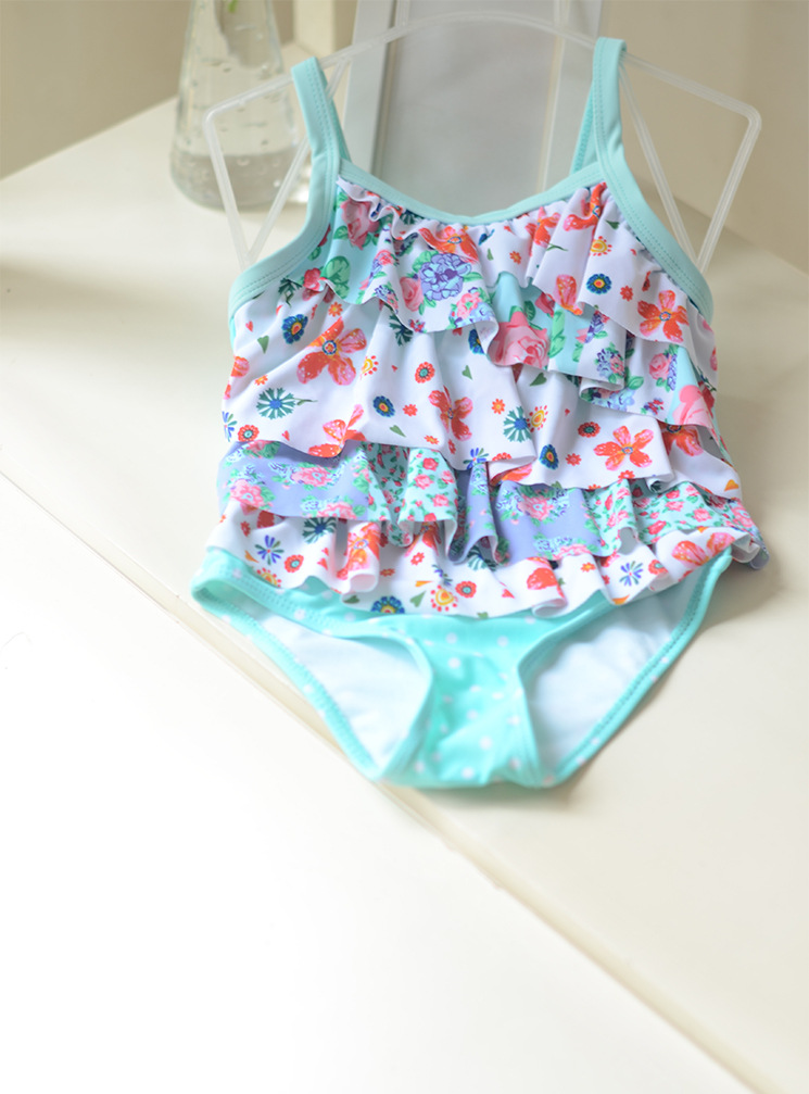 【Micro-supply free shipping】Children's swimsuit Girls Blue Cake…