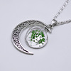 Glossy silver necklace, pendant, accessory, with gem, wholesale